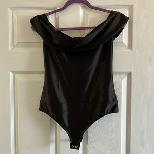 Black Satin Bodysuit